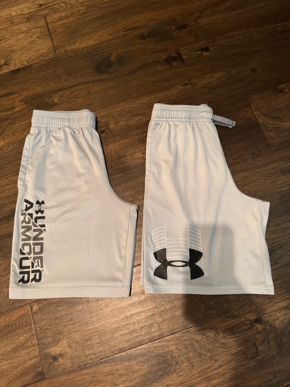 Under Armour Light Gray Athletic Shorts with Logo (2 pair) 7 inch